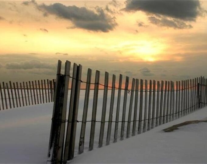 Fire Island Snow Fence 8x10 Signed by Scott Rhodes