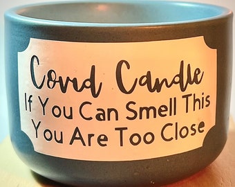 Covid Candle | Ceramic Candle | Funny Office Decor | Too Close | Personal Space | Office Gift | Humorous Saying | Social Distancing