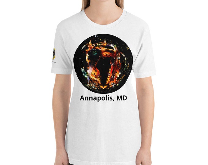 Short-Sleeve T-Shirt featuring 360 Degree Aerial Photo of Downtown Annapolis