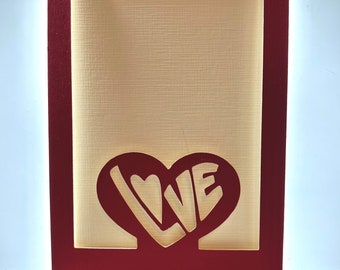 Unique Couples Gift | Heart Shaped Picture Frame Mat | Wooden Picture Frame | Gift for Her | Wedding
