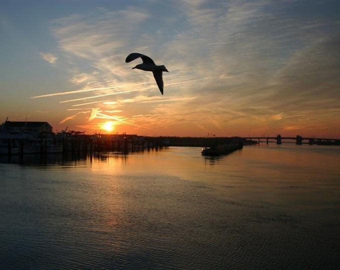 Sunset at Captree Draw Bridge Long Island