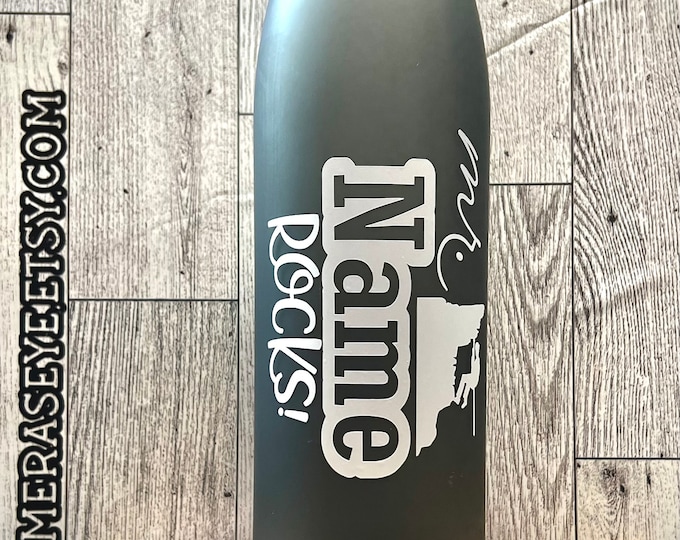 Customizable Water Bottles - Mr. or Mrs. (name) Rocks - 20oz - Gift for Him or Her - Gift for Teacher
