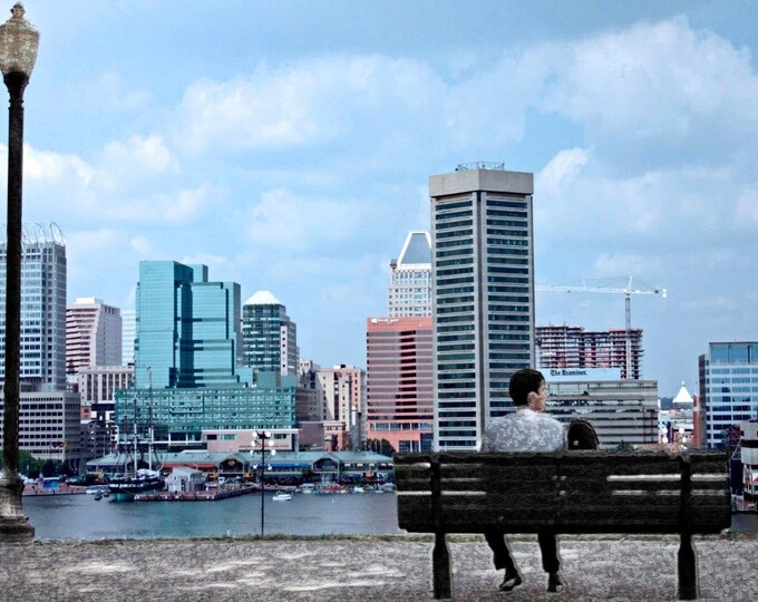 Daddys Little Girl - (Baltimore Harbor) - Signed Original Print by Scott M. Rhodes