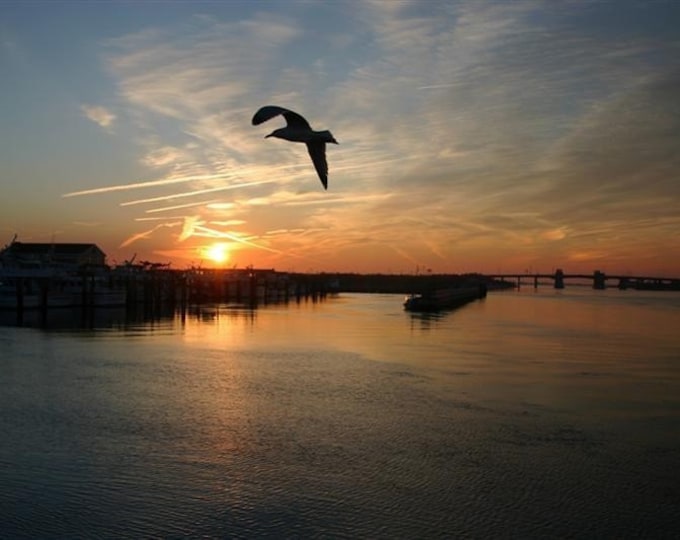 Sunset at Captree Draw Bridge Long Island