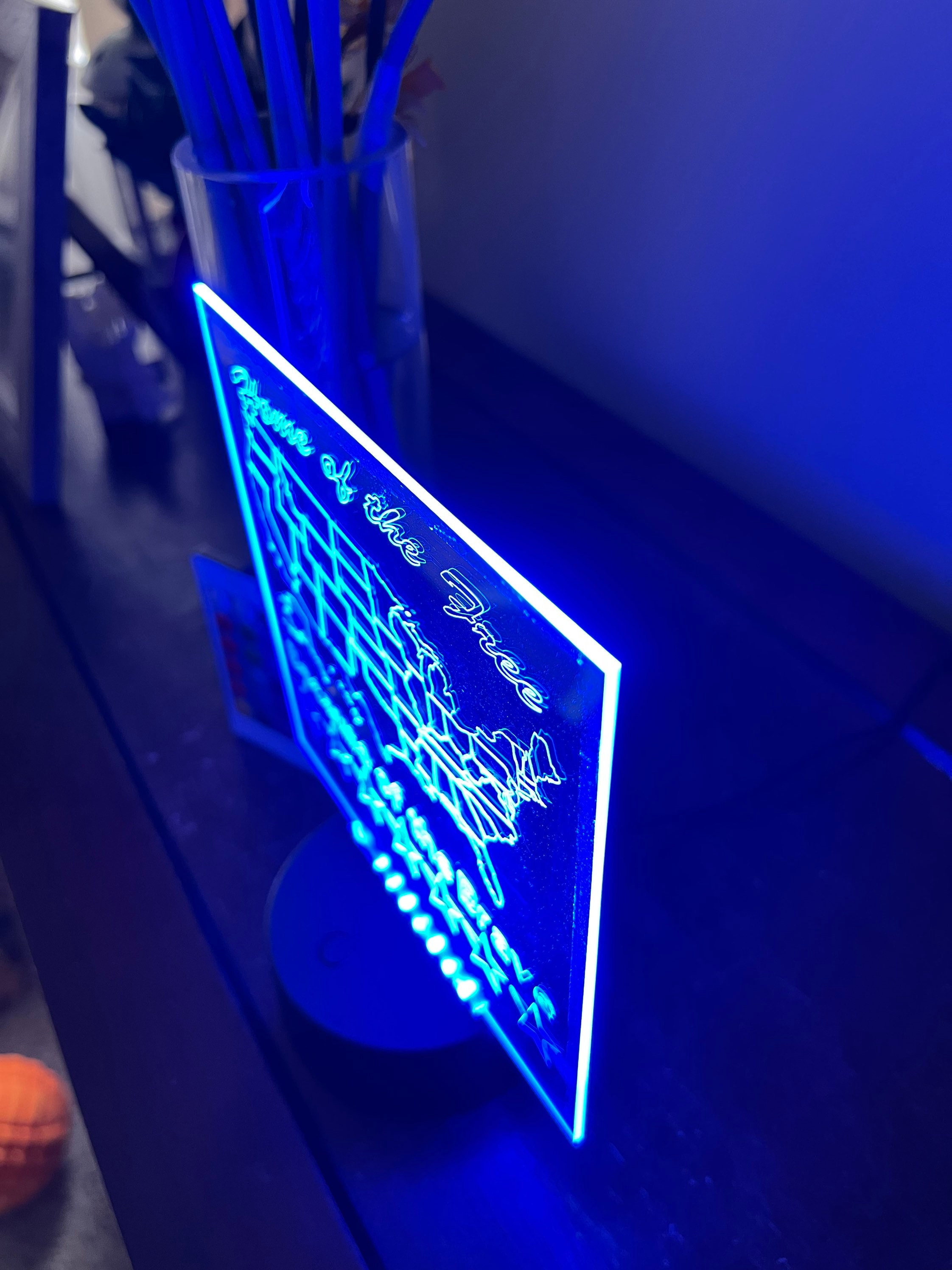 Engraved Patriotic Acrylic LED Light Home of the Free 16 Color Remote  Controlled 