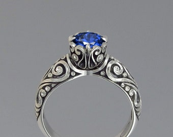 BEATRICE silver ring with Blue Sapphire
