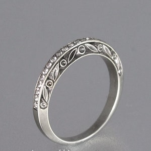 UNDER A SPELL sterling silver Wedding Band with White Sapphires half-eternity band