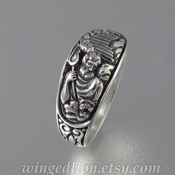HADES silver ring men's band unisex ring
