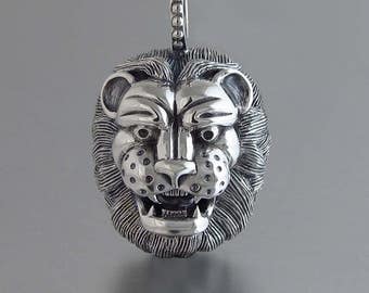 Lejonhuvudhänge i sterlingsilver – Medeltida herrsmycken
