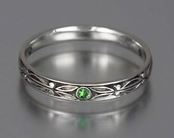 AUGUSTIN sterling silver band with Tsavorites