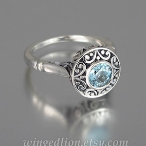 The SECRET DELIGHT 14k white gold Aquamarine engagement ring image 1