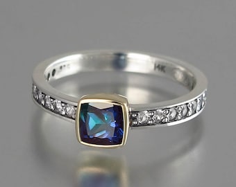 DAPHNE silver &14k gold ring with Alexandrite