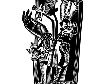 NARCISSUS linocut