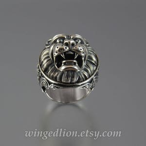 LION'S HEAD sterling silver statement ring image 3
