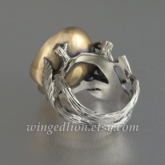 Eve's APPLE Bronze and Silver Ring With Opal and Topaz - Etsy