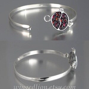 Bracelet JUICY POMEGRANATE silver garnet bangle Ready to ship image 3