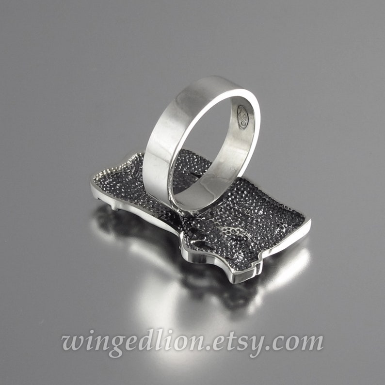 LOVERS statement silver ring Art Nouveau inspired image 6