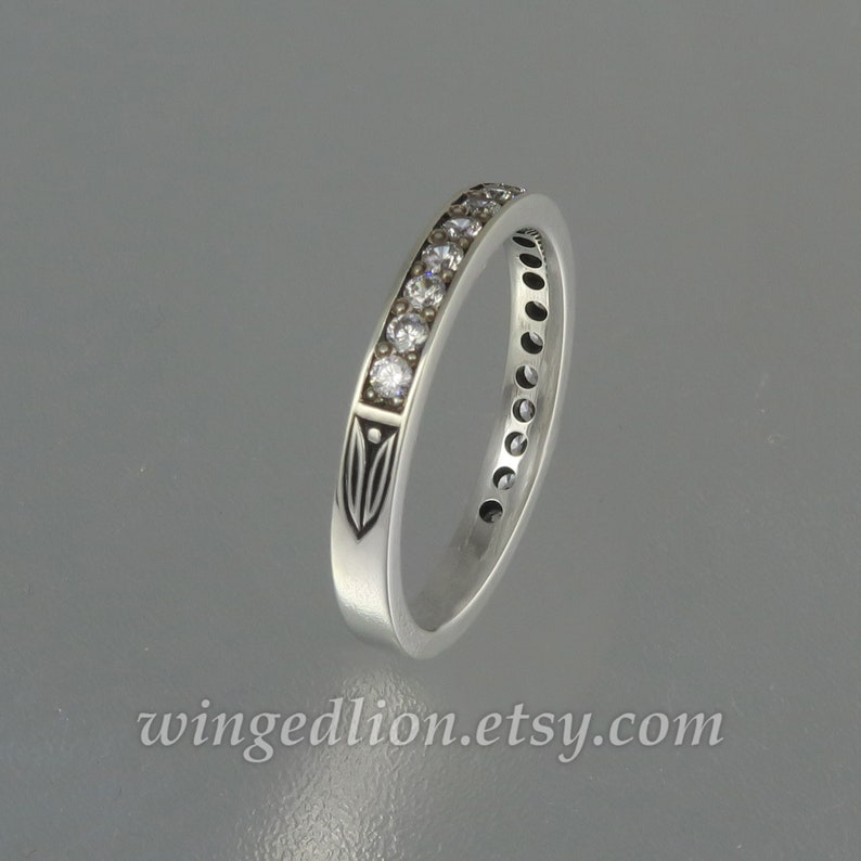 LAUREL Wedding Band 14k gold and Diamonds half-eternity band image 4