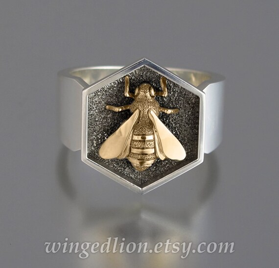 Bee ring mens discount