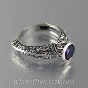 The COUNTESS Alexandrite silver ring and band set sizes 7 to 9.5 image 6