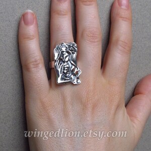 LOVERS statement silver ring Art Nouveau inspired image 7
