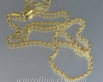 Gold plated rope chain