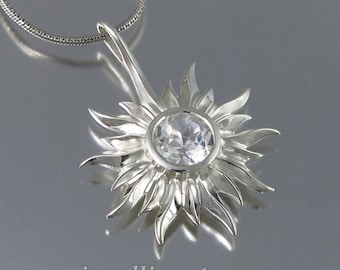 SUN silver pendant with White Topaz