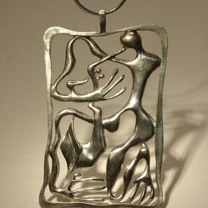 SAXOPHONIST Silver Pendant Ready to ship image 3