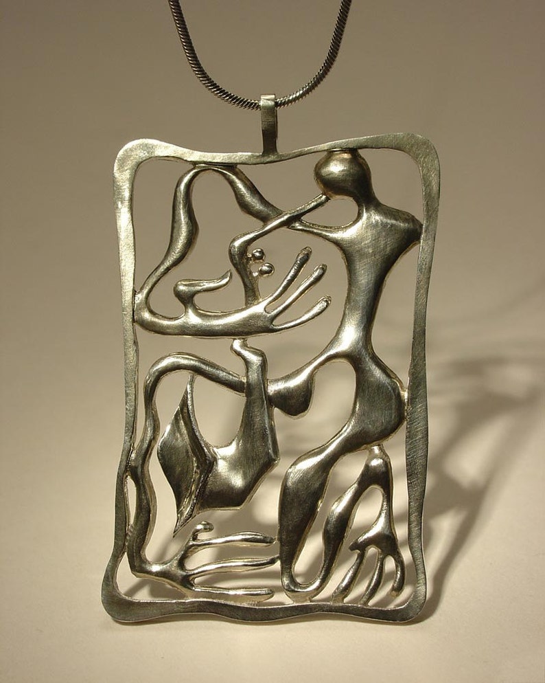 SAXOPHONIST Silver Pendant Ready to ship image 3