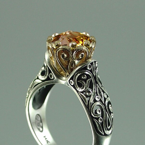 THE ENCHANTED PRINCESS 14K gold engagement ring RESERVED for danimal132