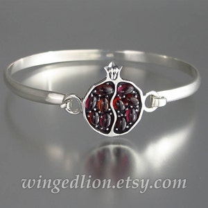 Bracelet JUICY POMEGRANATE silver garnet bangle Ready to ship image 2