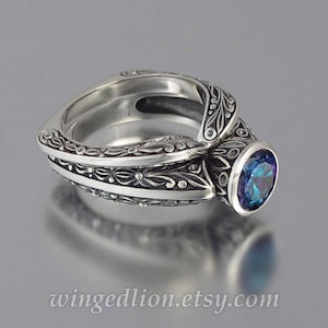 The COUNTESS Alexandrite silver ring and band set sizes 7 to 9.5 image 2