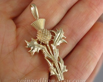 THISTLE 14k yellow gold pendant Ready to ship