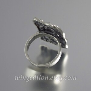 LOVERS statement silver ring Art Nouveau inspired image 5