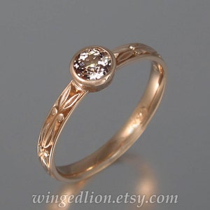 AUGUSTA 14K rose gold engagement ring with Morganite