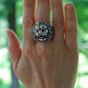 LION'S HEAD sterling silver statement ring image 6