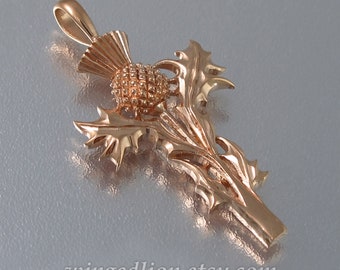 THISTLE 14k rose gold pendant Ready to ship