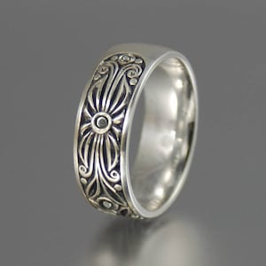Wedding band for men, The WHITE COUNT silver wedding band