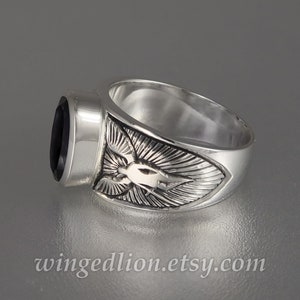 TEMPLAR Knight and Cross Men's Silver Ring With Black - Etsy