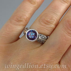 The COUNTESS Alexandrite silver ring and band set sizes 7 to 9.5 image 8