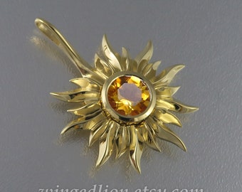 SUN 14k gold pendant with Citrine