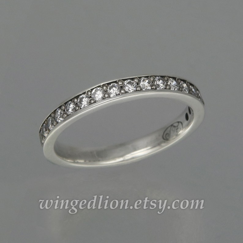 LAUREL Wedding Band 14k gold and Diamonds half-eternity band image 3