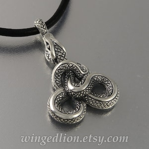 Snake pendant, OUROBOROS silver pendant unisex Ready to ship