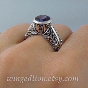 The COUNTESS Alexandrite silver ring and band set sizes 7 to 9.5 image 7