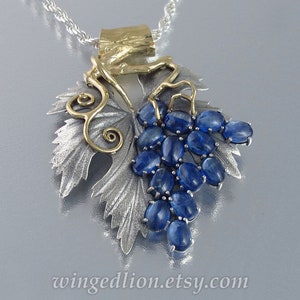 The GRAPES 14k gold & silver pendant with Kyanite - Ready to ship