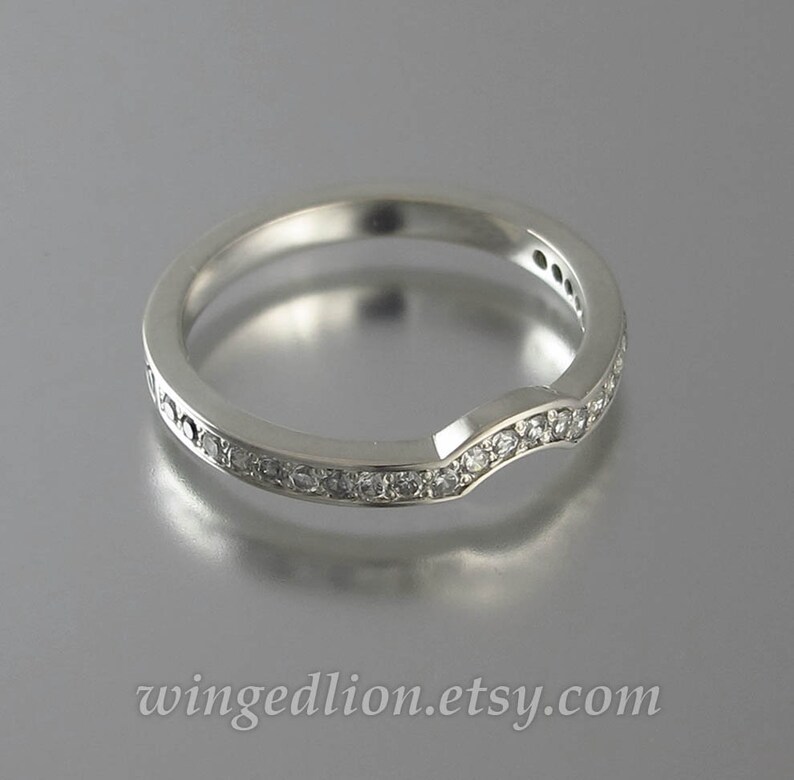 AUGUSTA 14k gold Moissanite engagement ring & wedding band set image 4