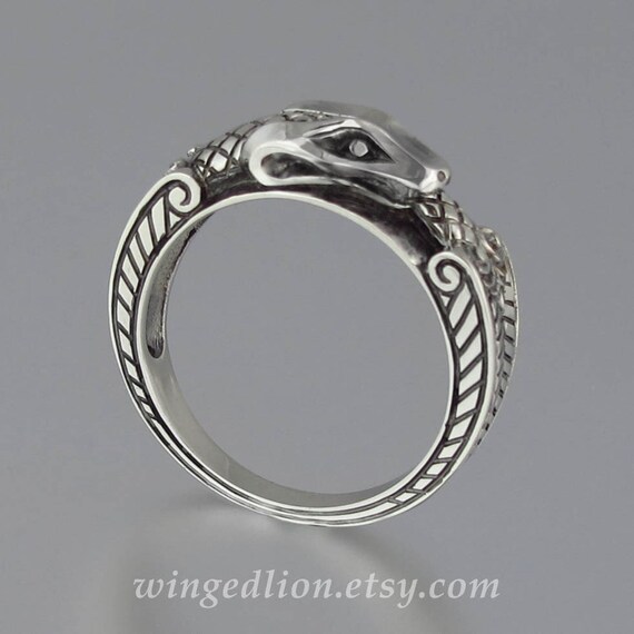 OUROBOROS 14K Gold Mens Unisex Snake Ring Etsy