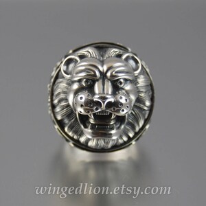 LION'S HEAD sterling silver statement ring image 2