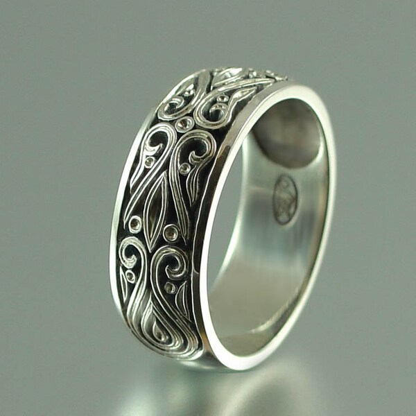 The PRINCE CHARMING 14K white gold mens wedding band