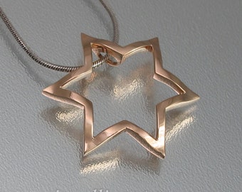 STAR OF DAVID 14k rose gold Anhänger sofort lieferbar